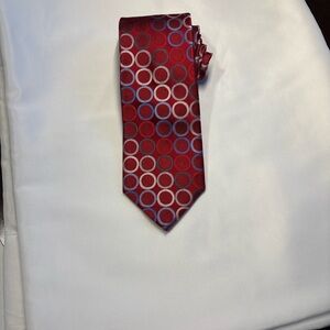 Michael Kors Red and Blue Circle Pattern Tie